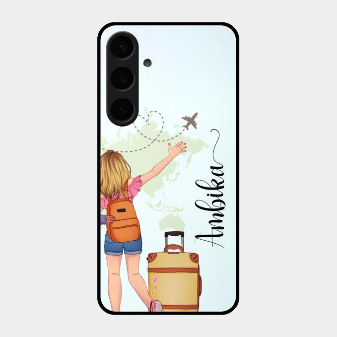 Travel Glossy Metal Case Cover For Samsung Galaxy S24 Plus 5G