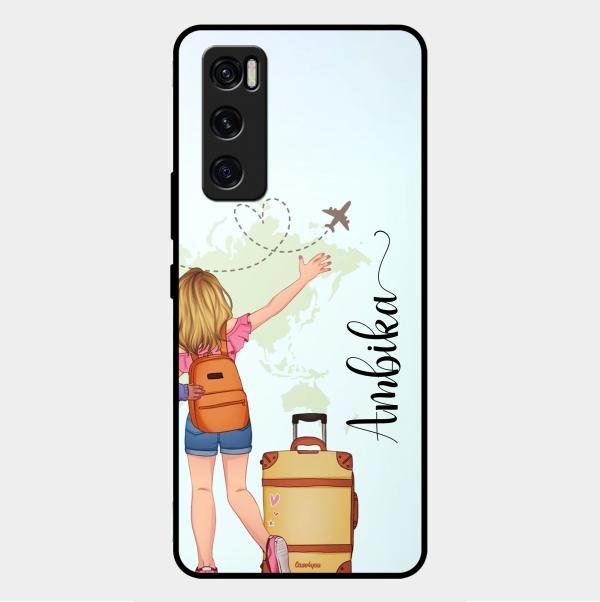 Travel Glossy Metal Case Cover For Vivo V20 Se