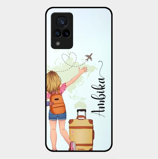 Travel Glossy Metal Case Cover For Vivo V21 5G
