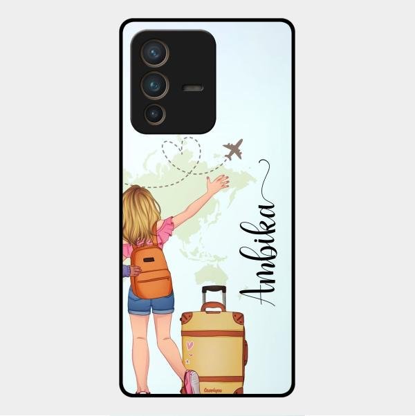 Travel Glossy Metal Case Cover For Vivo V23 Pro 5G