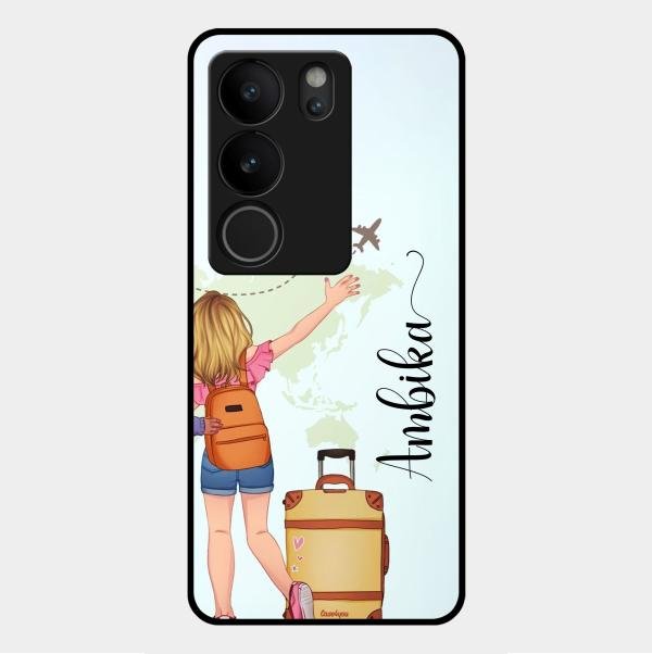 Travel Glossy Metal Case Cover For Vivo V29 5G