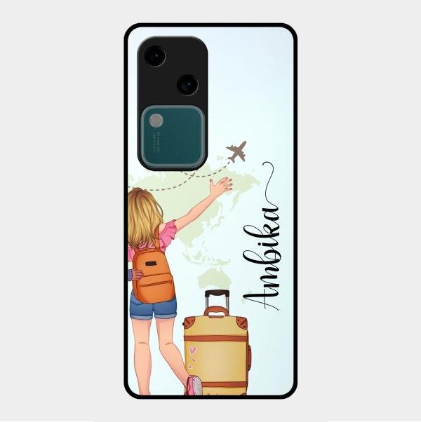 Travel Glossy Metal Case Cover For Vivo V30 5G