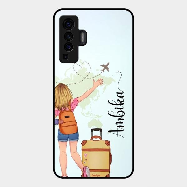 Travel Glossy Metal Case Cover For Vivo X50 5G