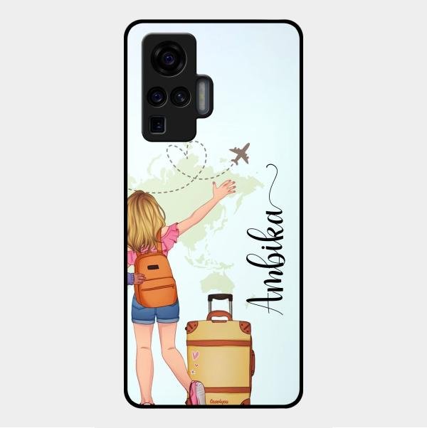 Travel Glossy Metal Case Cover For Vivo X50 Pro 5G