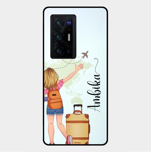 Travel Glossy Metal Case Cover For Vivo X70 Pro Plus 5G