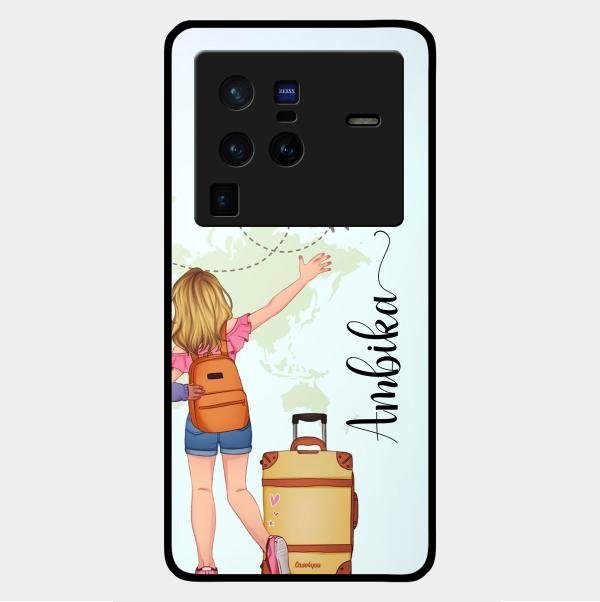 Travel Glossy Metal Case Cover For Vivo X80 Pro 5G