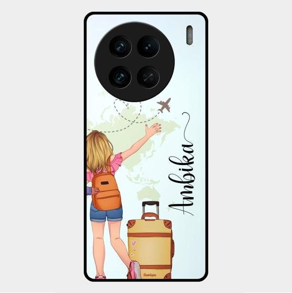 Travel Glossy Metal Case Cover For Vivo X90 Pro 5G