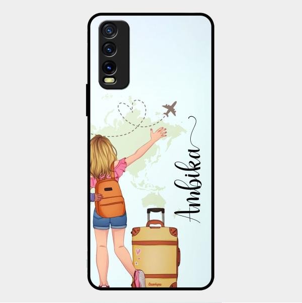 Travel Glossy Metal Case Cover For Vivo Y20T