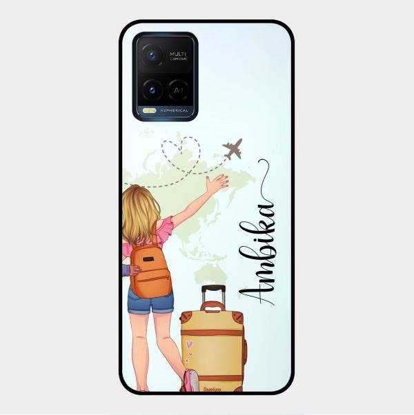 Travel Glossy Metal Case Cover For Vivo Y21E
