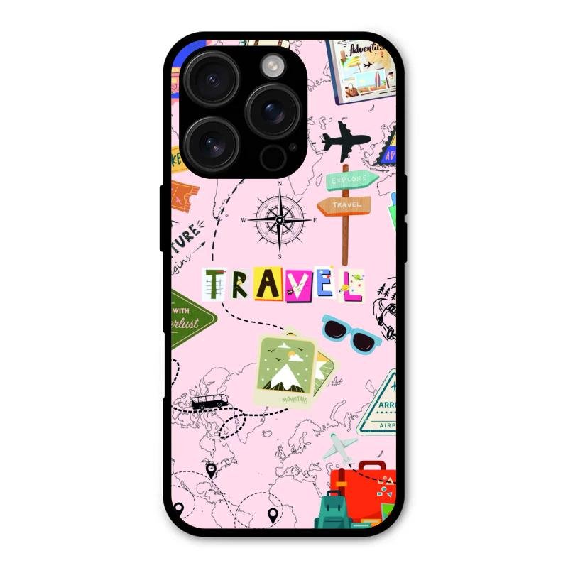 Travelogue Treasures Glass Case Cover For iPhone 16 Pro