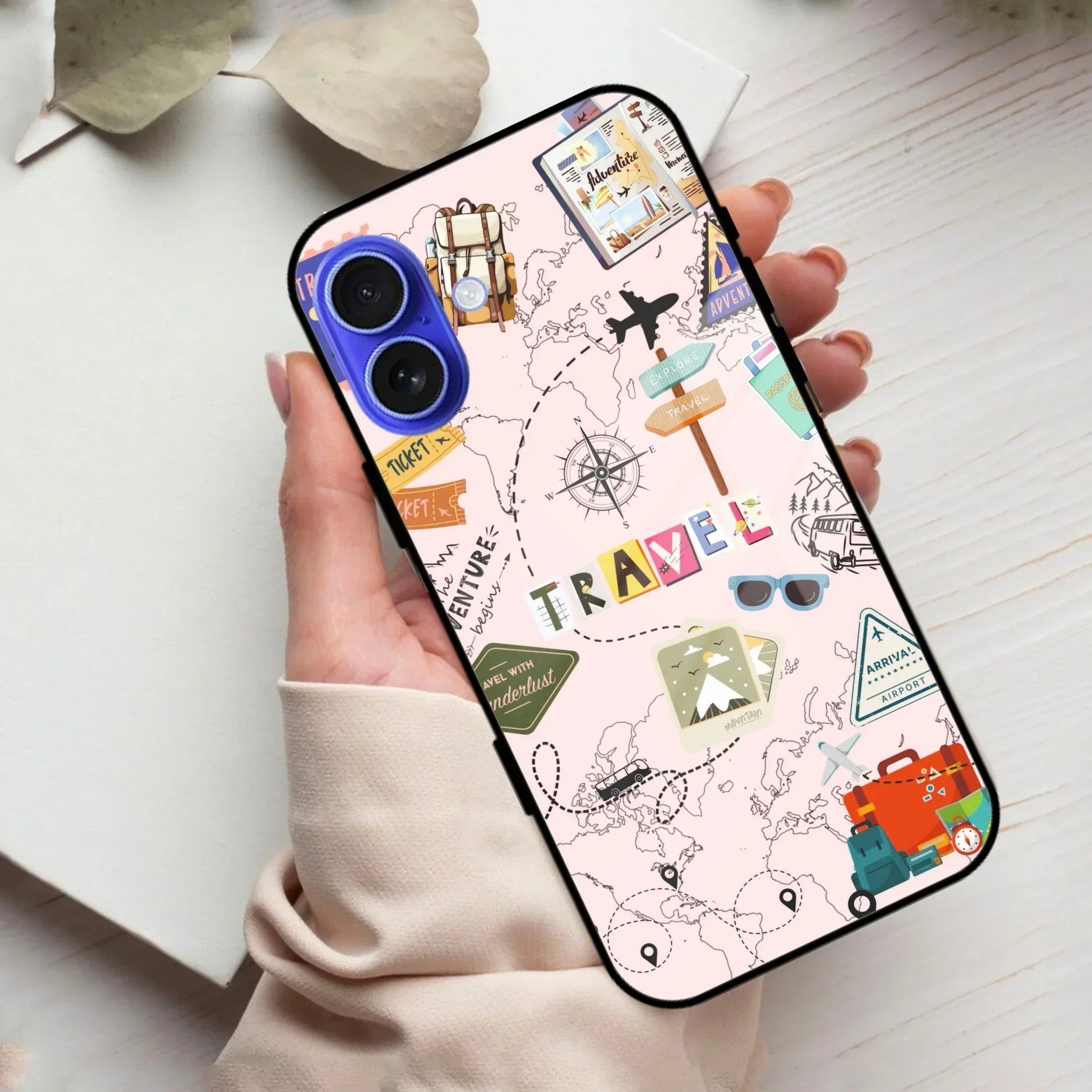 Travelogue Treasures Glass Case Cover For iPhone - ShopOnCliQ