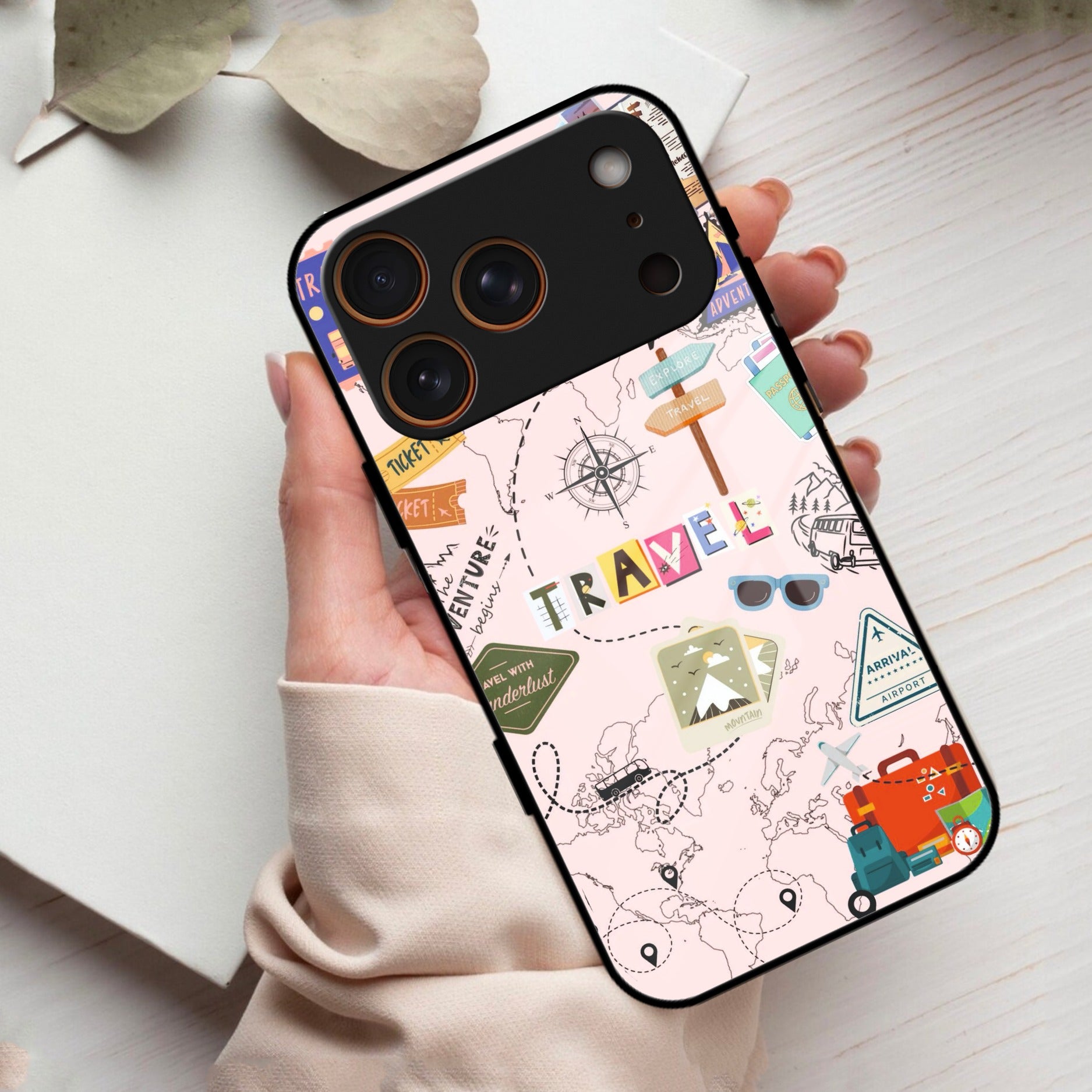 Travelogue Treasures Glass Case Cover For iPhone 17 Pro