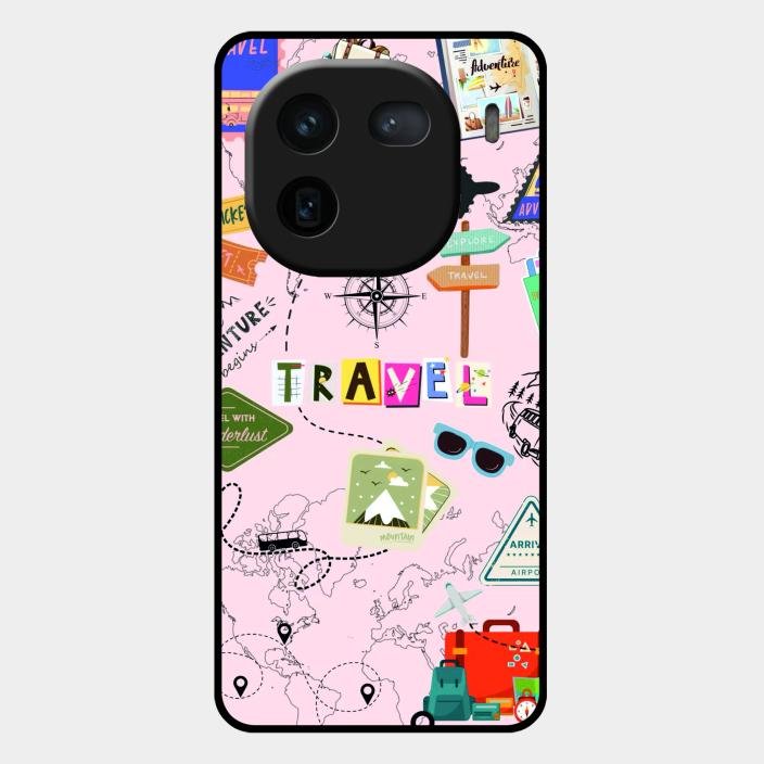 Travelogue Treasures Glass Case Cover For Iqoo 12 5G