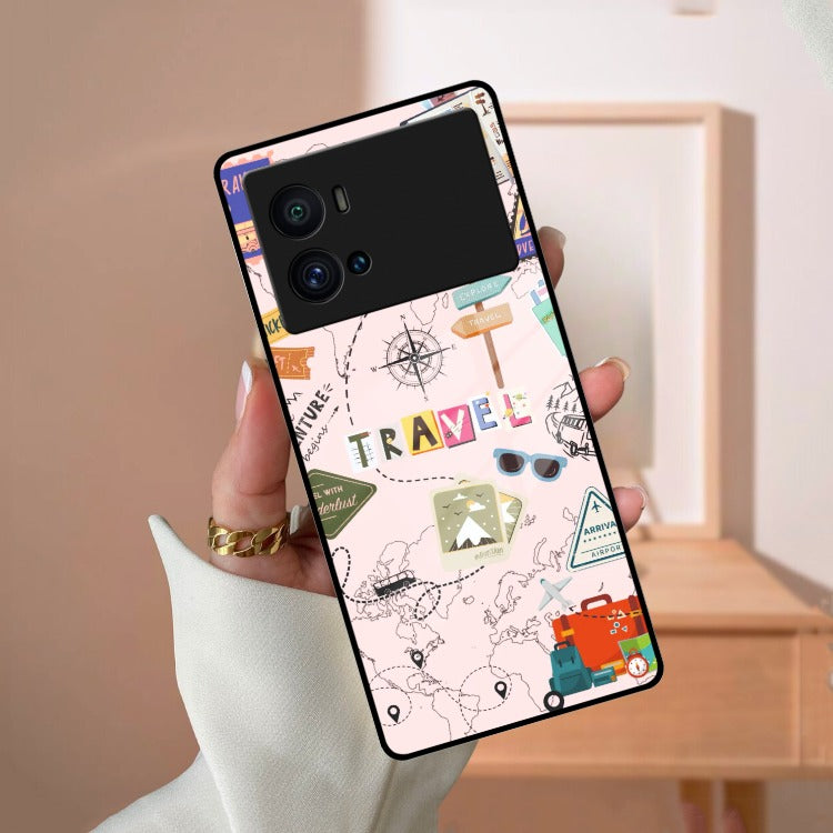 Travelogue Treasures Glass Case Cover For iQOO