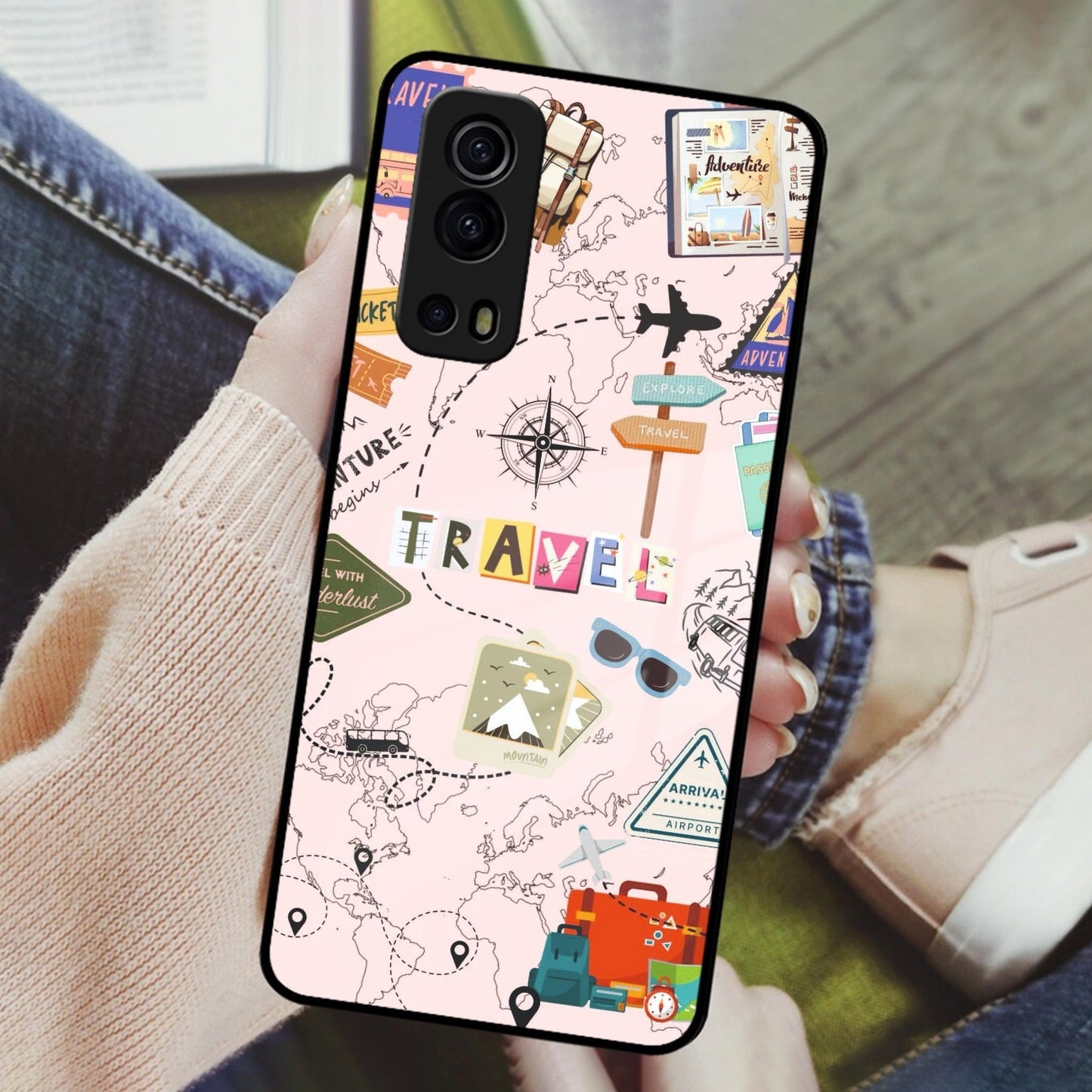 Travelogue Treasures Glass Case Cover For iQOO