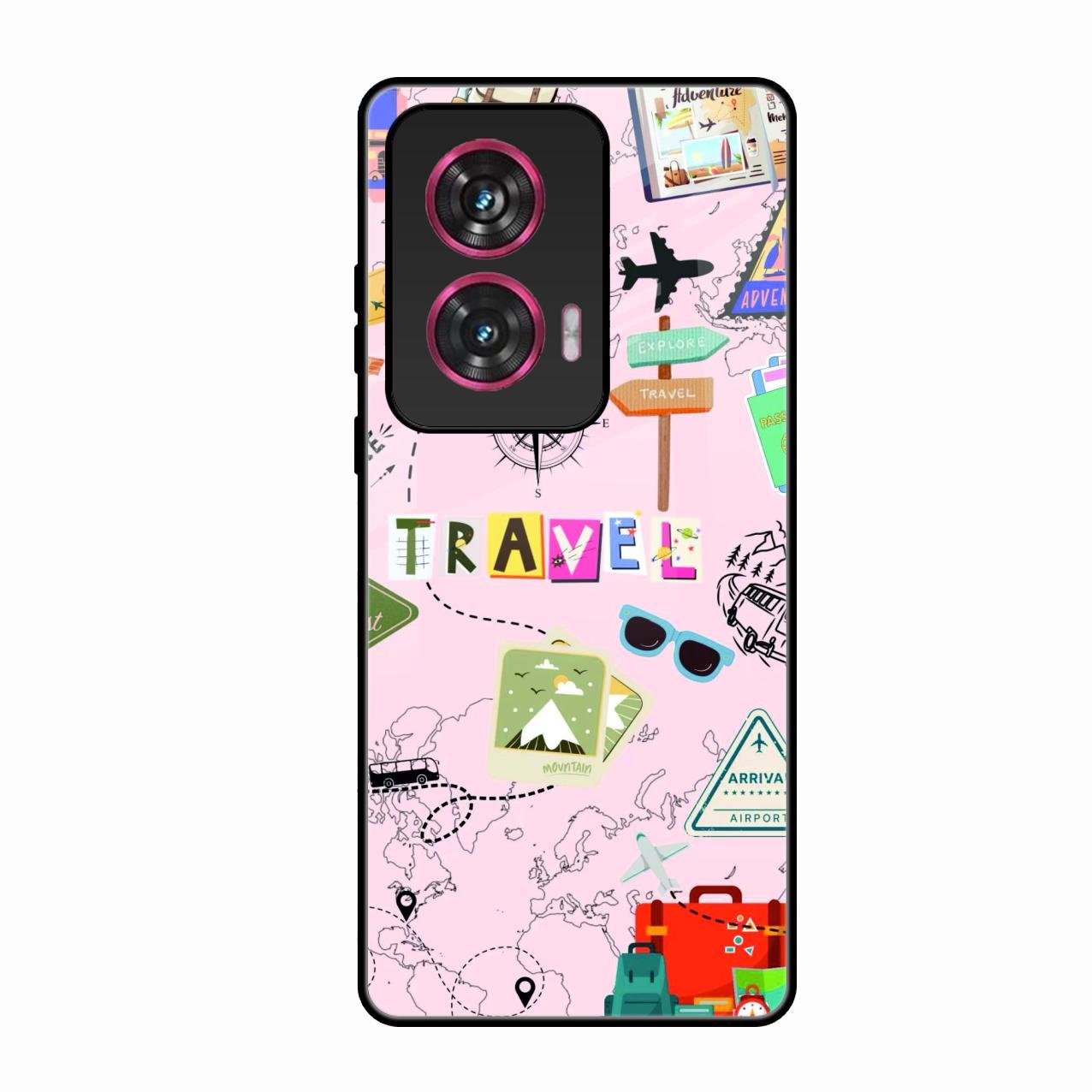 Travelogue Treasures Glass Case Cover For Motorola Edge 50 Fusion 5G