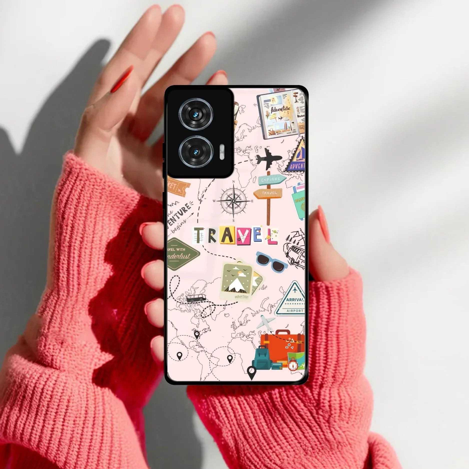 Travelogue Treasures Glass Case Cover For Motorola - ShopOnCliQ