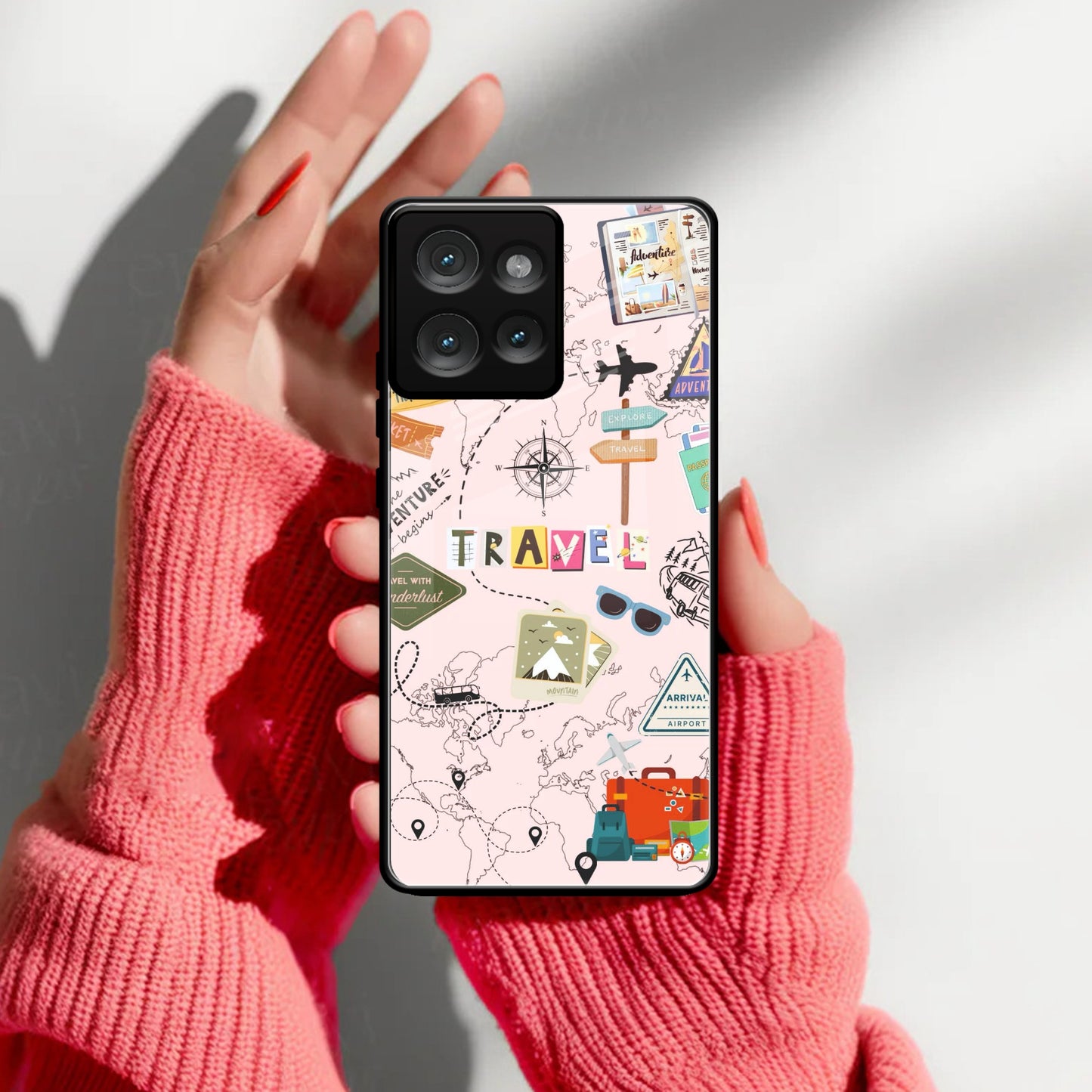 Travelogue Treasures Glass Case Cover For Motorola