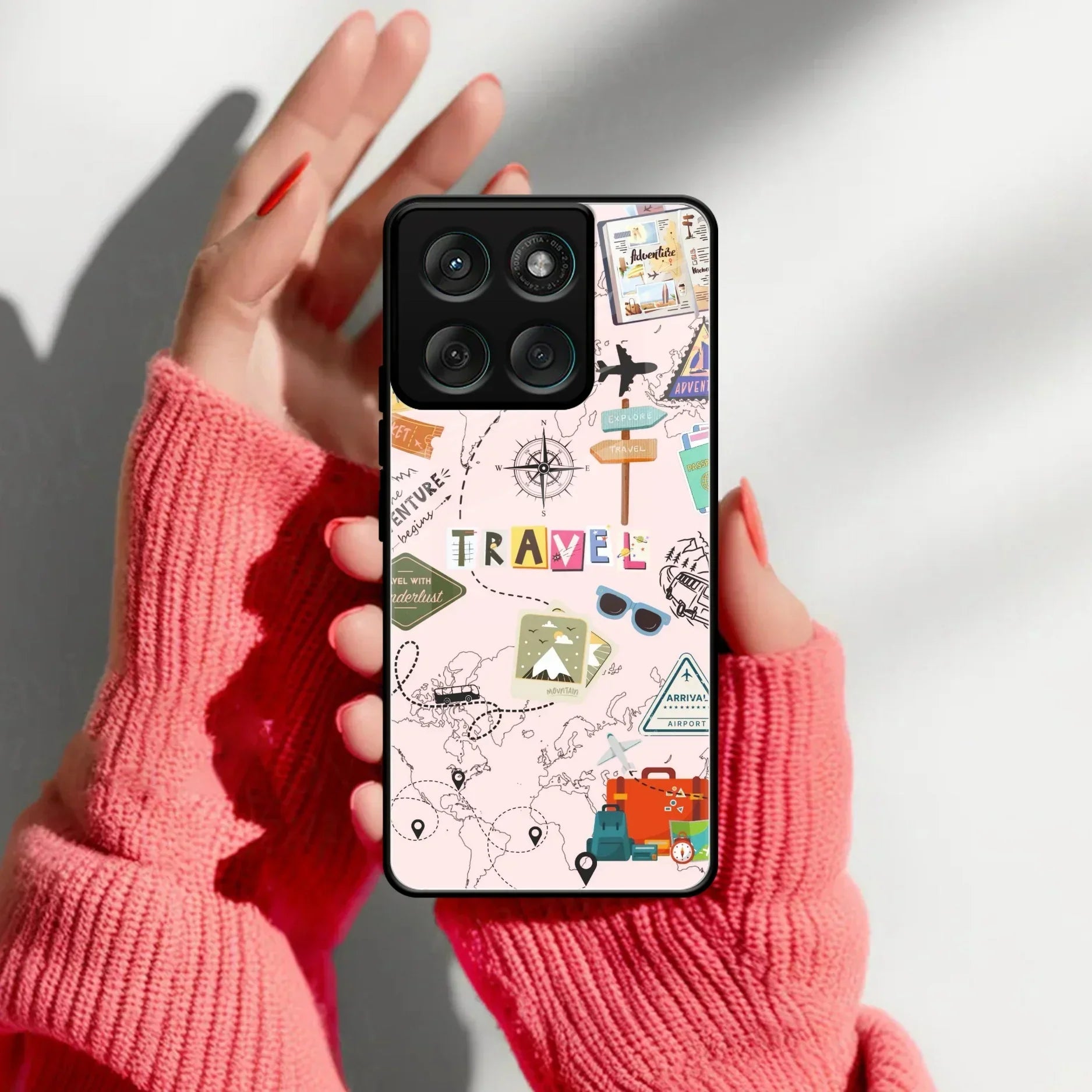 Travelogue Treasures Glass Case Cover For Motorola - ShopOnCliQ