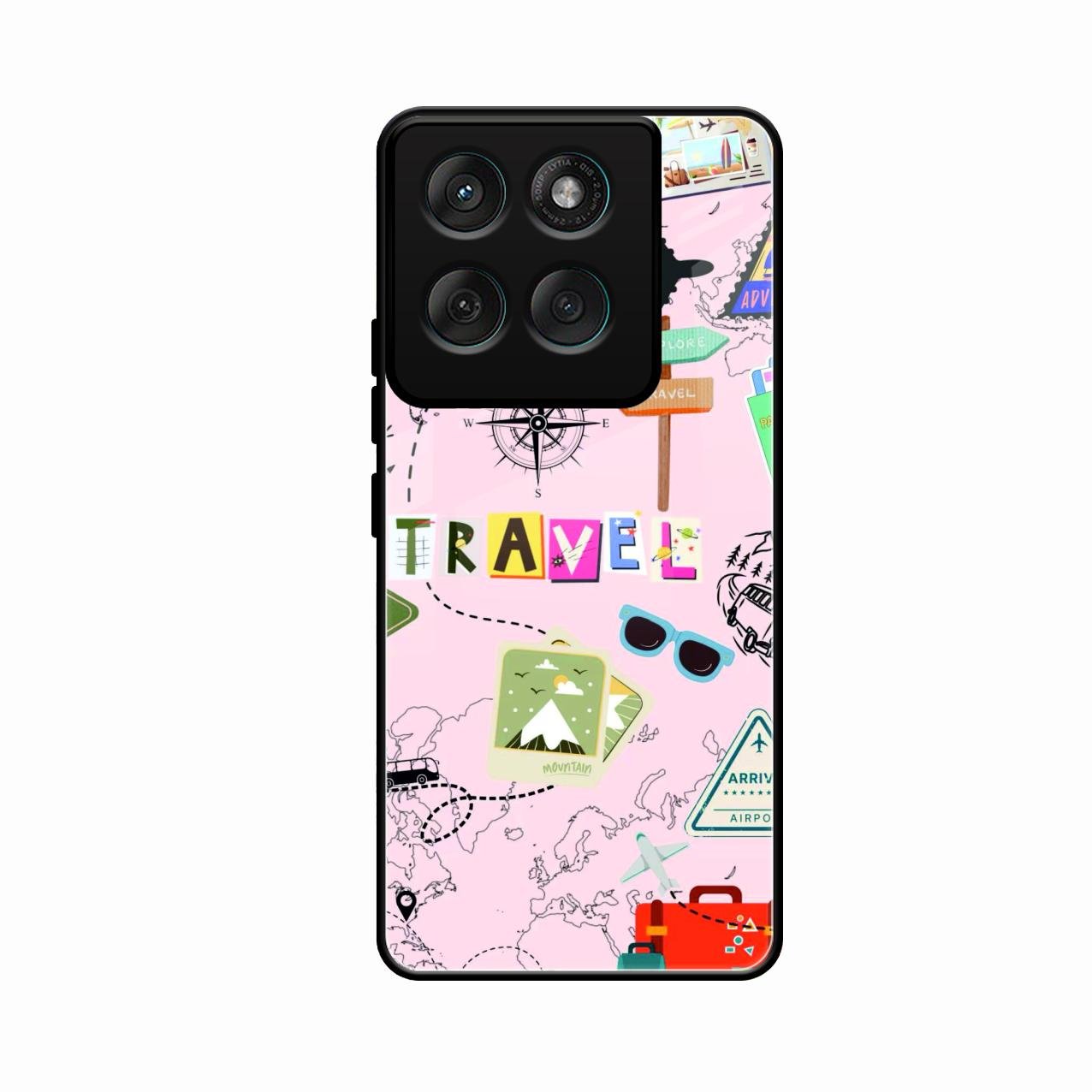 Travelogue Treasures Glass Case Cover For Motorola G57 Power 5G