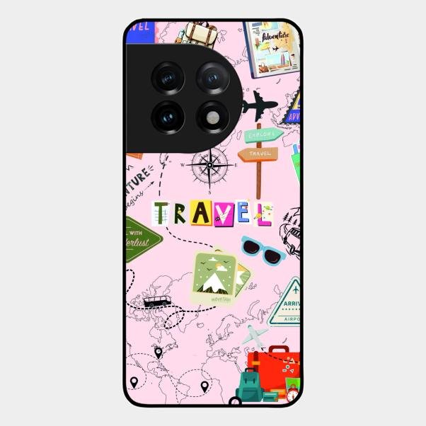 Travelogue Treasures Glass Case Cover For Oneplus 11 5G