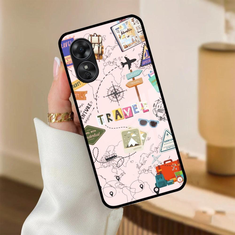Travelogue Treasures Glass Case Cover For Oppo - ShopOnCliQ