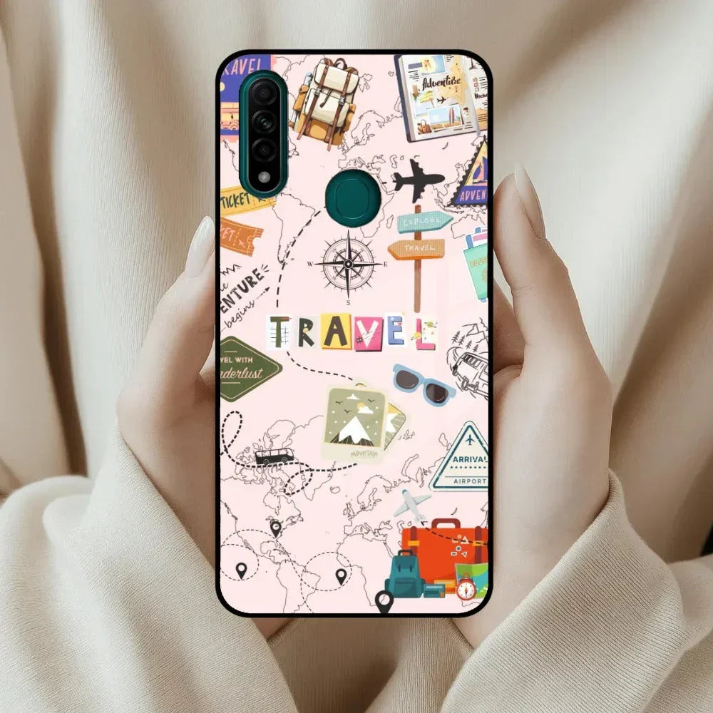 Travelogue Treasures Glass Case Cover For Oppo - ShopOnCliQ