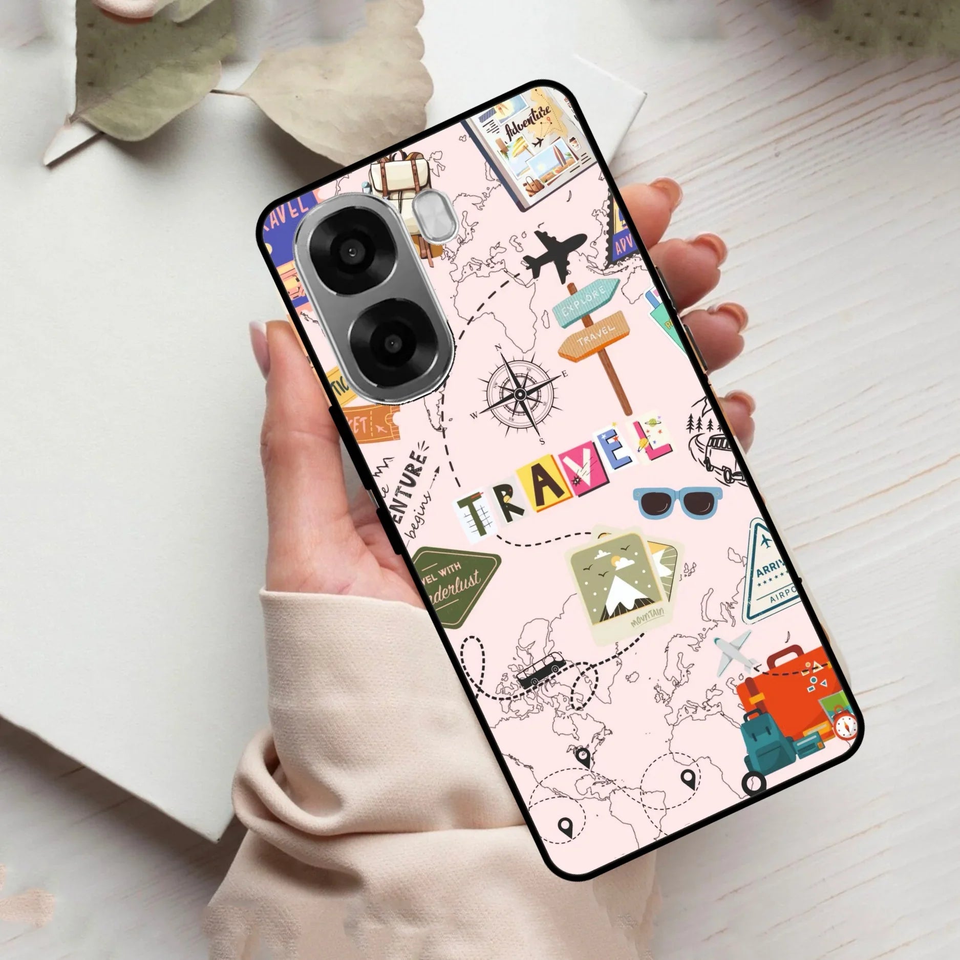 Travelogue Treasures Glass Case Cover For Oppo