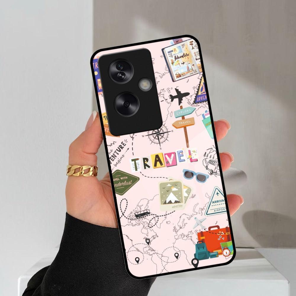 Travelogue Treasures Glass Case Cover For Oppo - ShopOnCliQ
