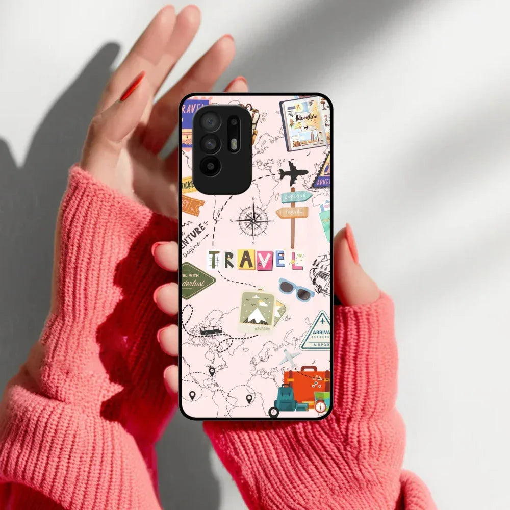 Travelogue Treasures Glass Case Cover For Oppo - ShopOnCliQ