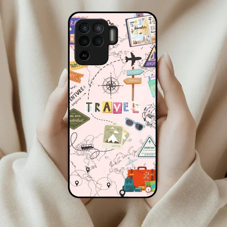Travelogue Treasures Glass Case Cover For Oppo - ShopOnCliQ