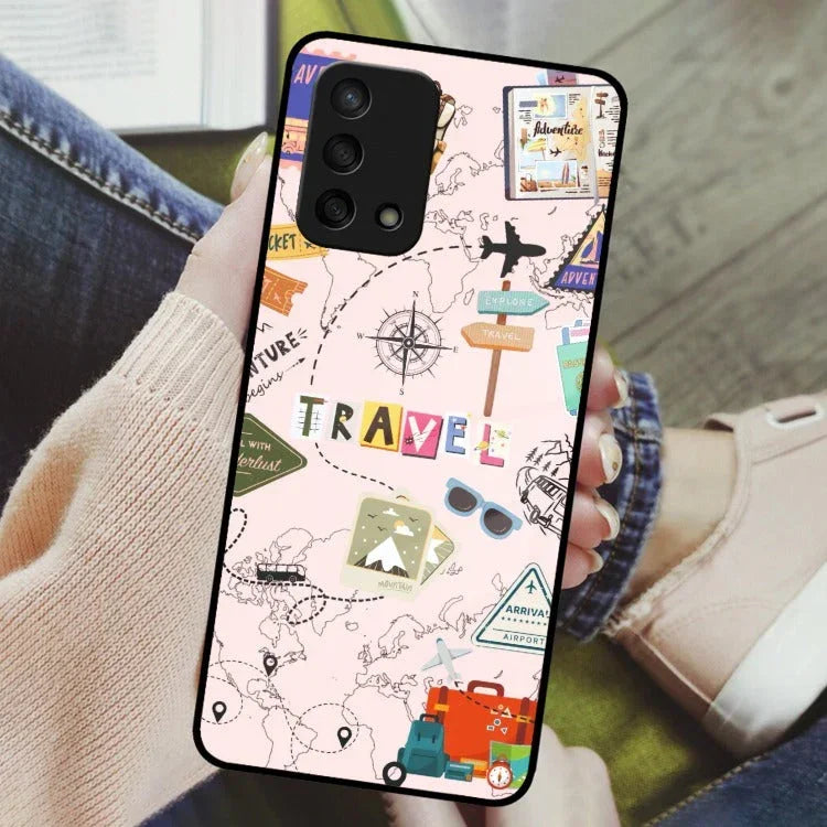 Travelogue Treasures Glass Case Cover For Oppo - ShopOnCliQ