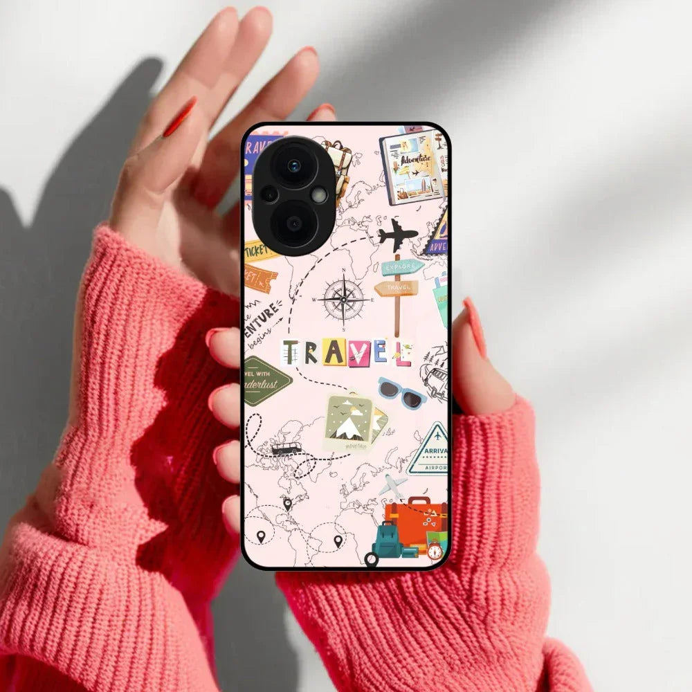 Travelogue Treasures Glass Case Cover For Oppo - ShopOnCliQ