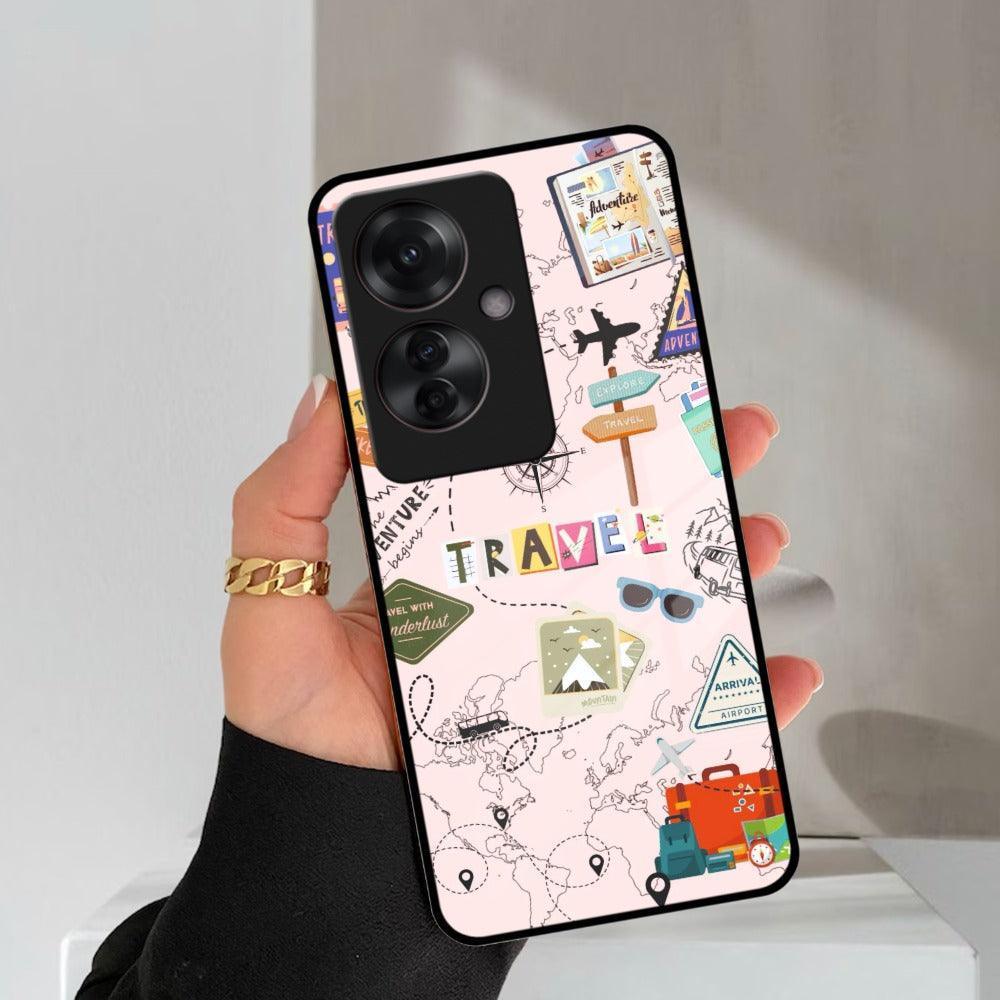 Travelogue Treasures Glass Case Cover For Oppo - ShopOnCliQ