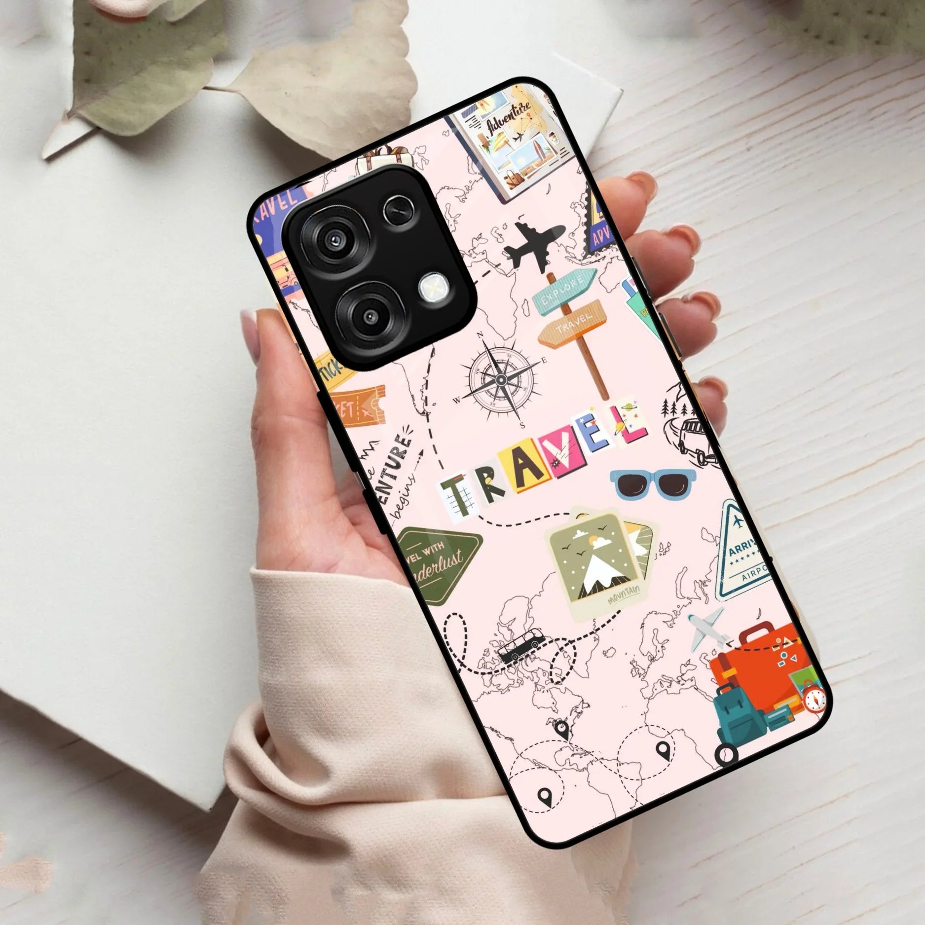 Travelogue Treasures Glass Case Cover For Oppo