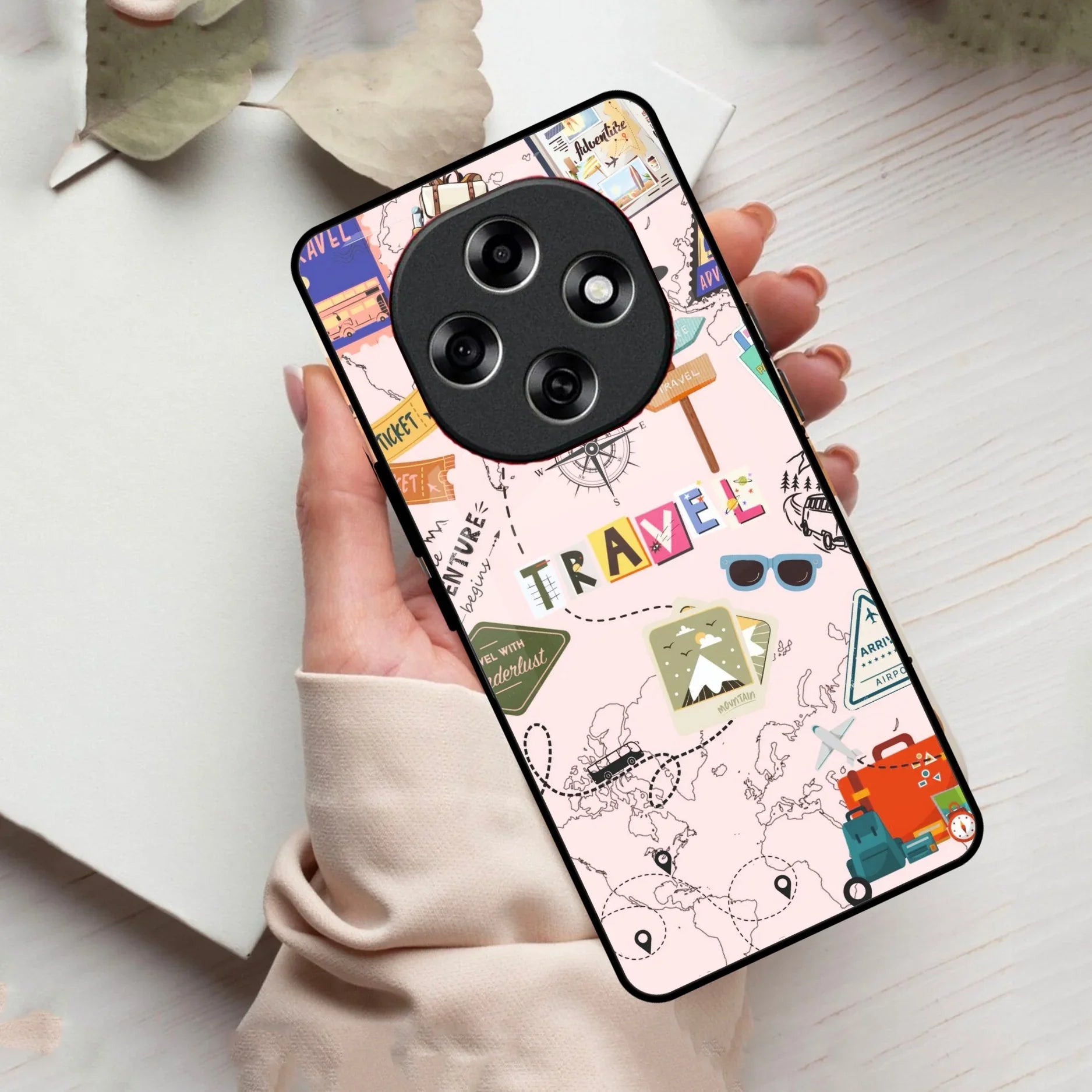 Travelogue Treasures Glass Case Cover For Oppo
