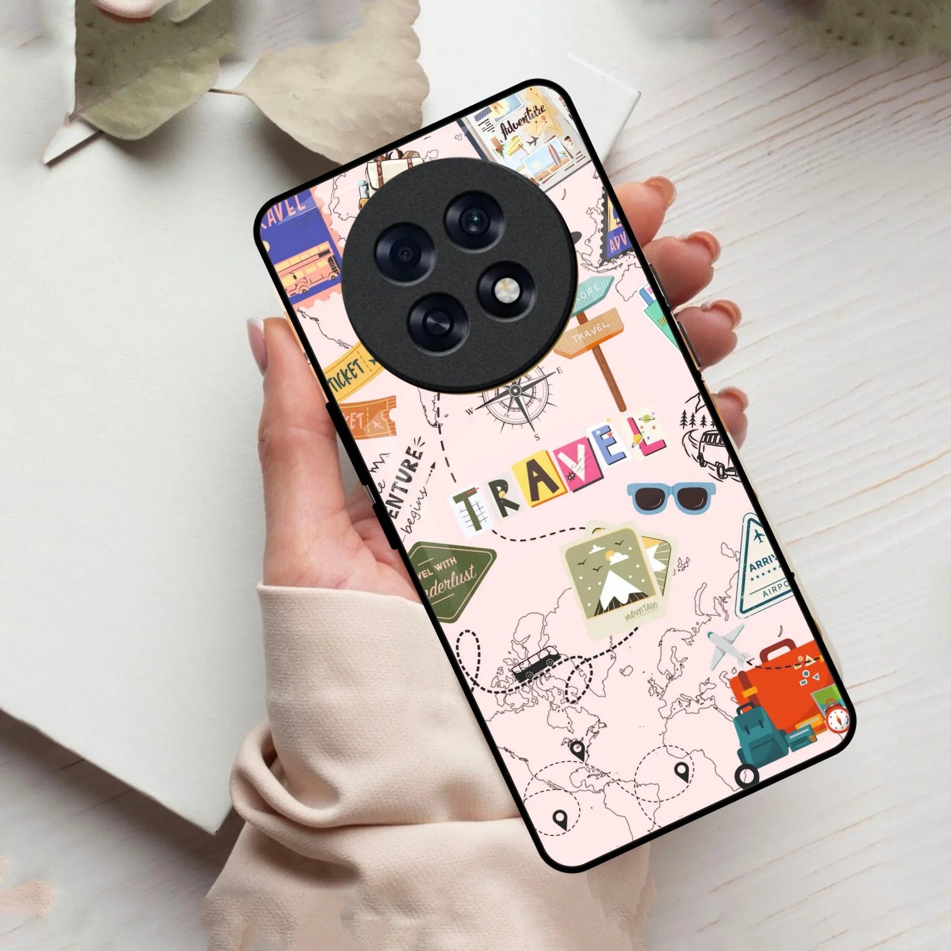 Travelogue Treasures Glass Case Cover For Oppo
