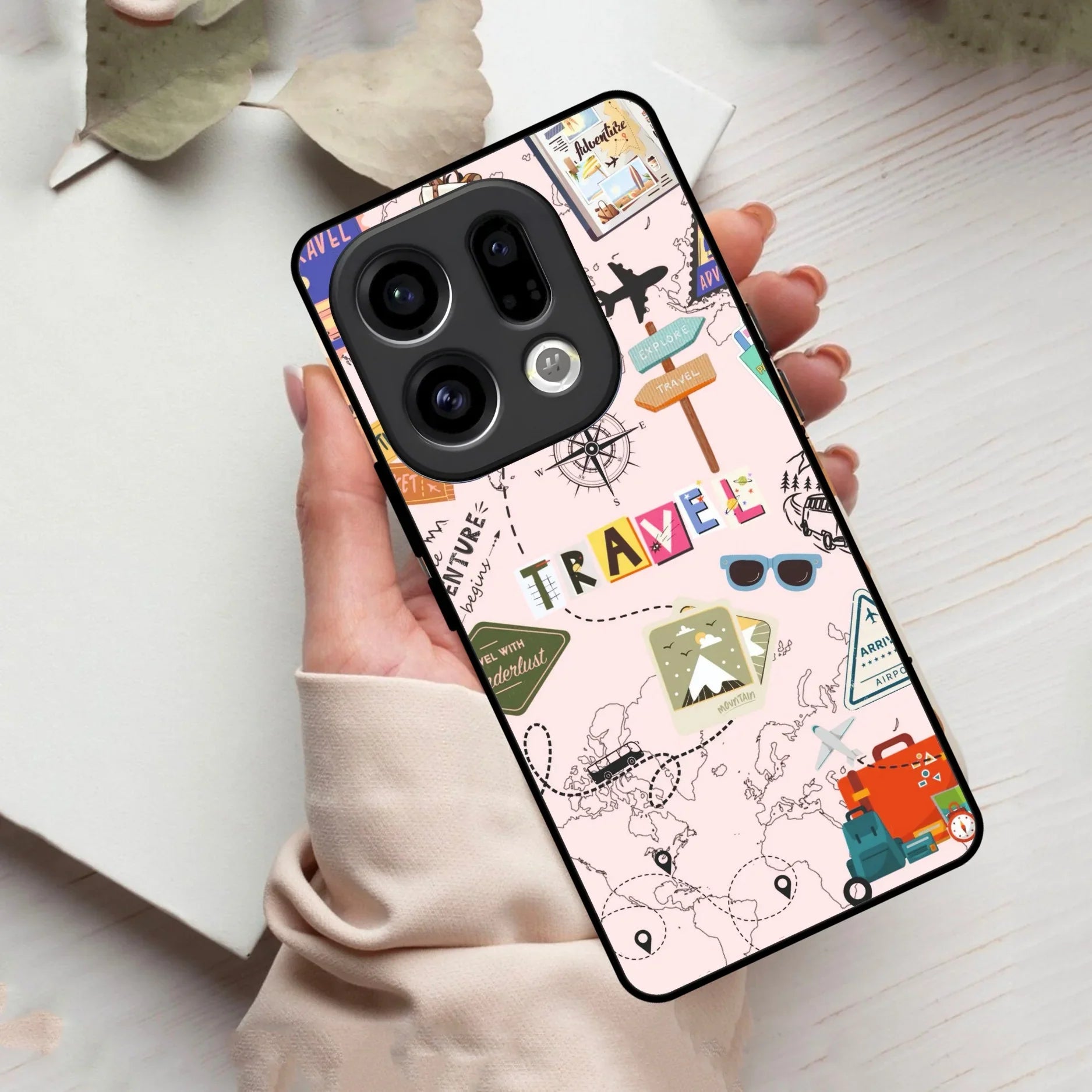 Travelogue Treasures Glass Case Cover For Oppo