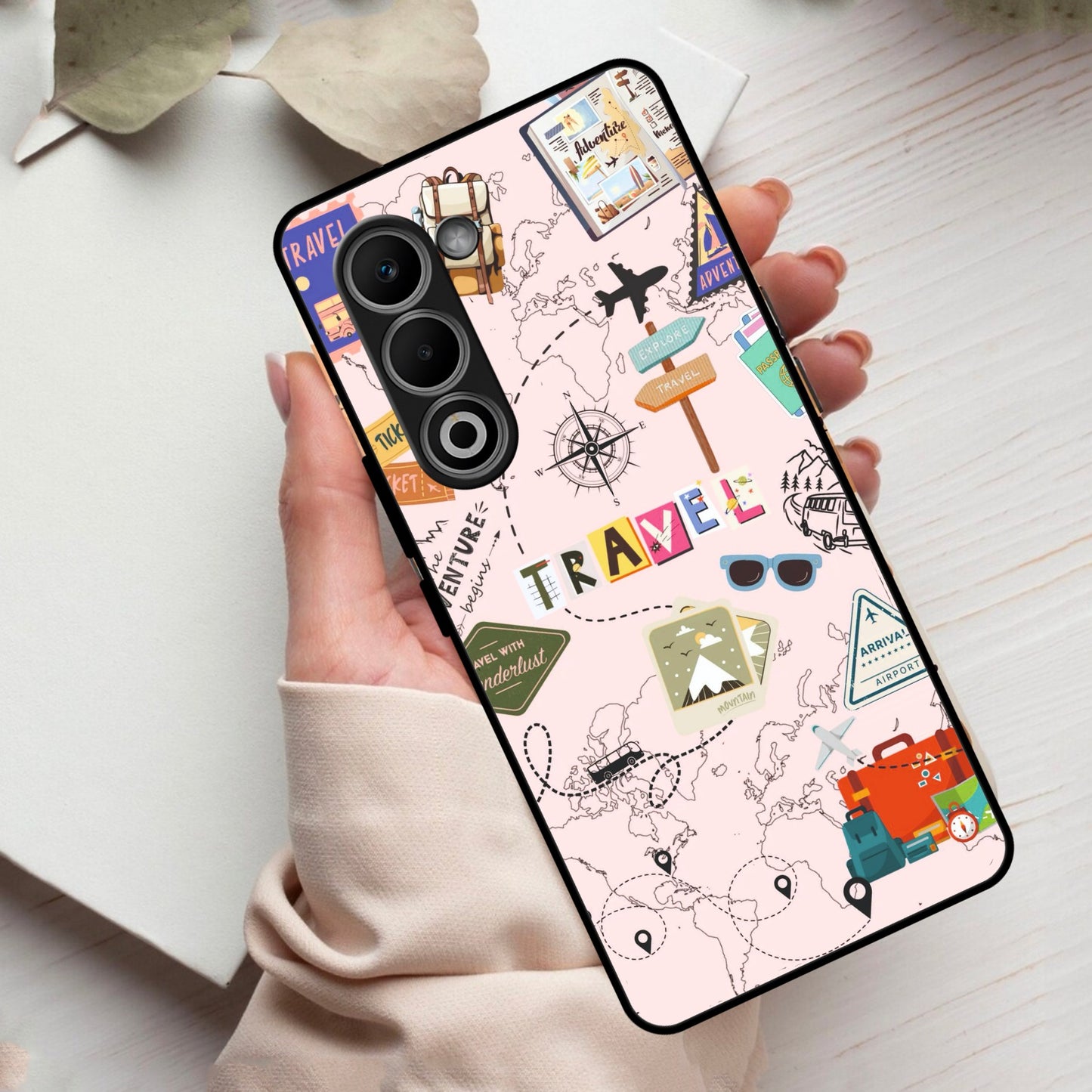 Travelogue Treasures Glass Case Cover For Oppo
