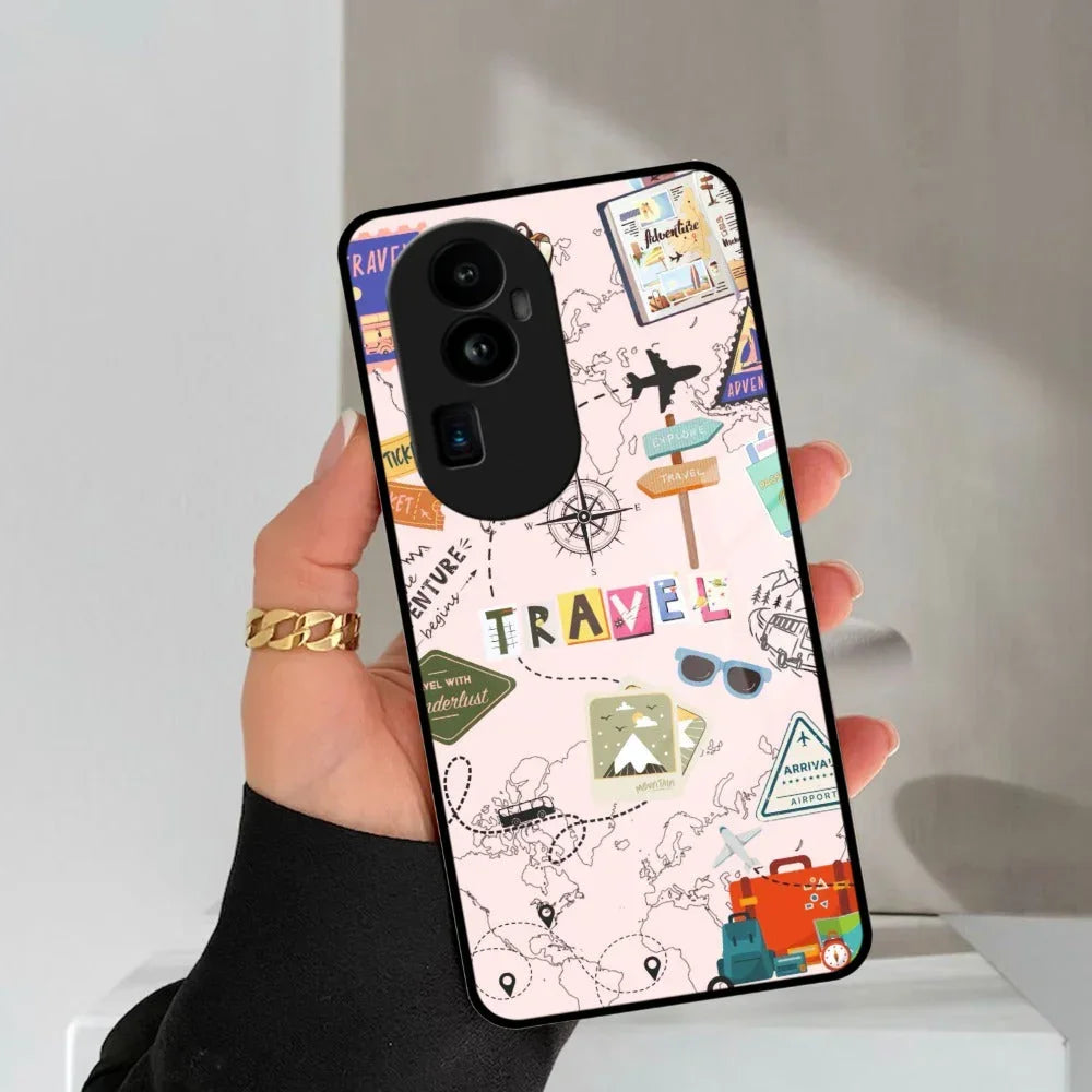 Travelogue Treasures Glass Case Cover For Oppo - ShopOnCliQ
