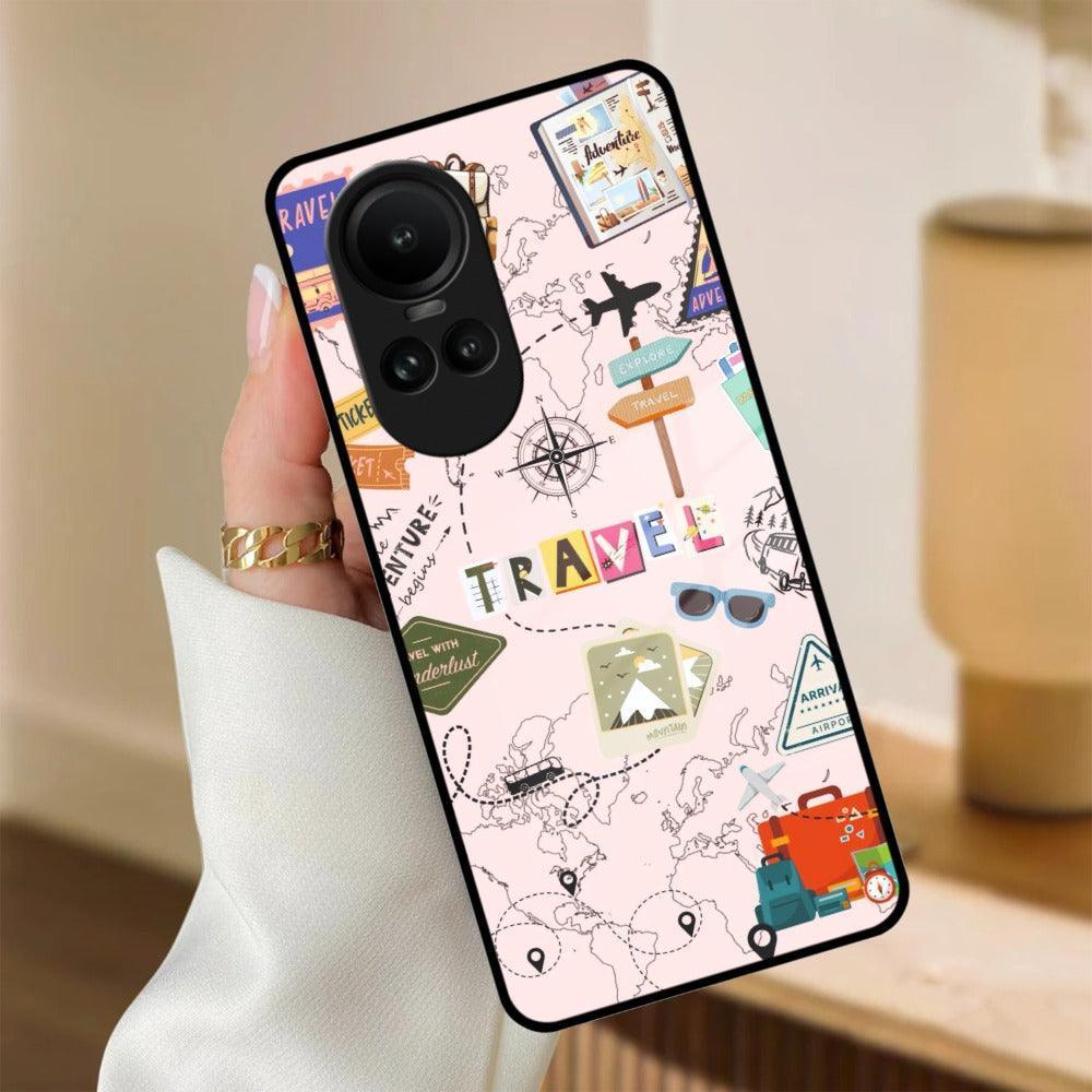Travelogue Treasures Glass Case Cover For Oppo - ShopOnCliQ