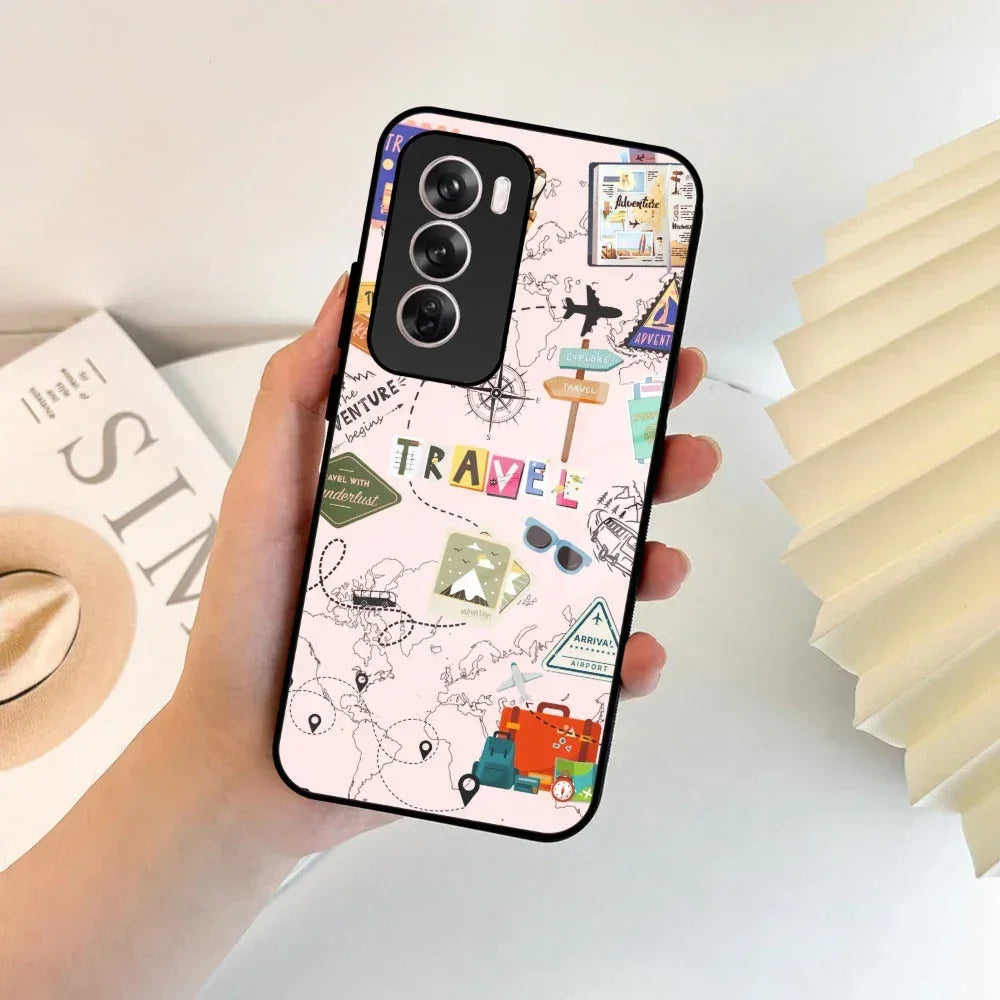 Travelogue Treasures Glass Case Cover For Oppo - ShopOnCliQ