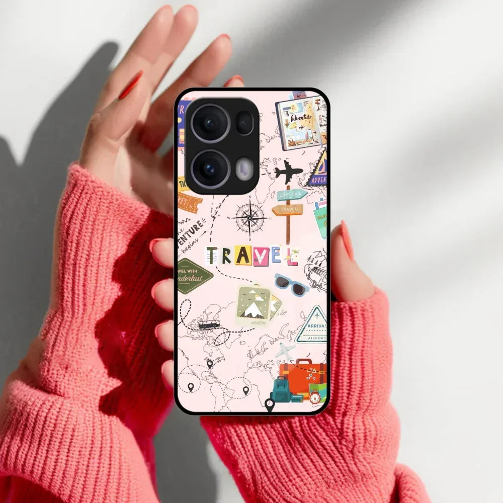 Travelogue Treasures Glass Case Cover For Oppo - ShopOnCliQ