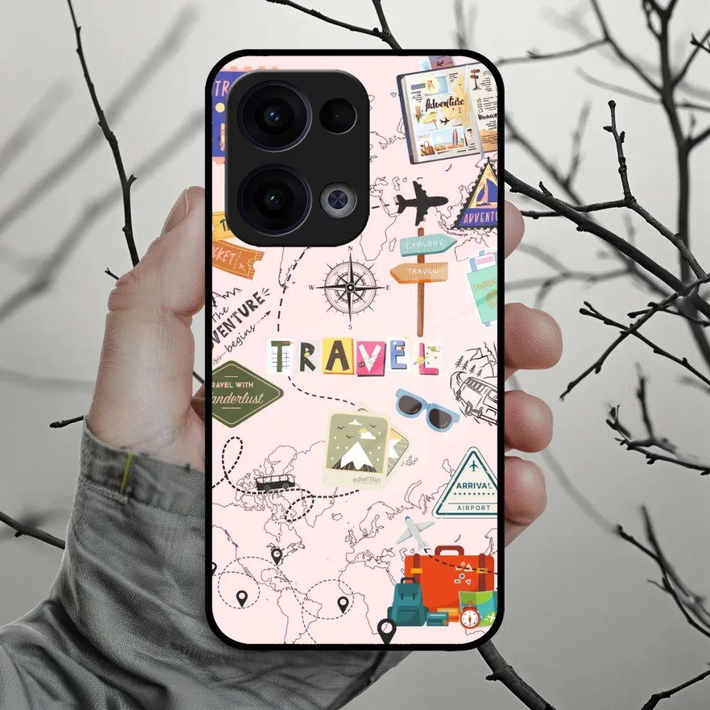 Travelogue Treasures Glass Case Cover For Oppo - ShopOnCliQ