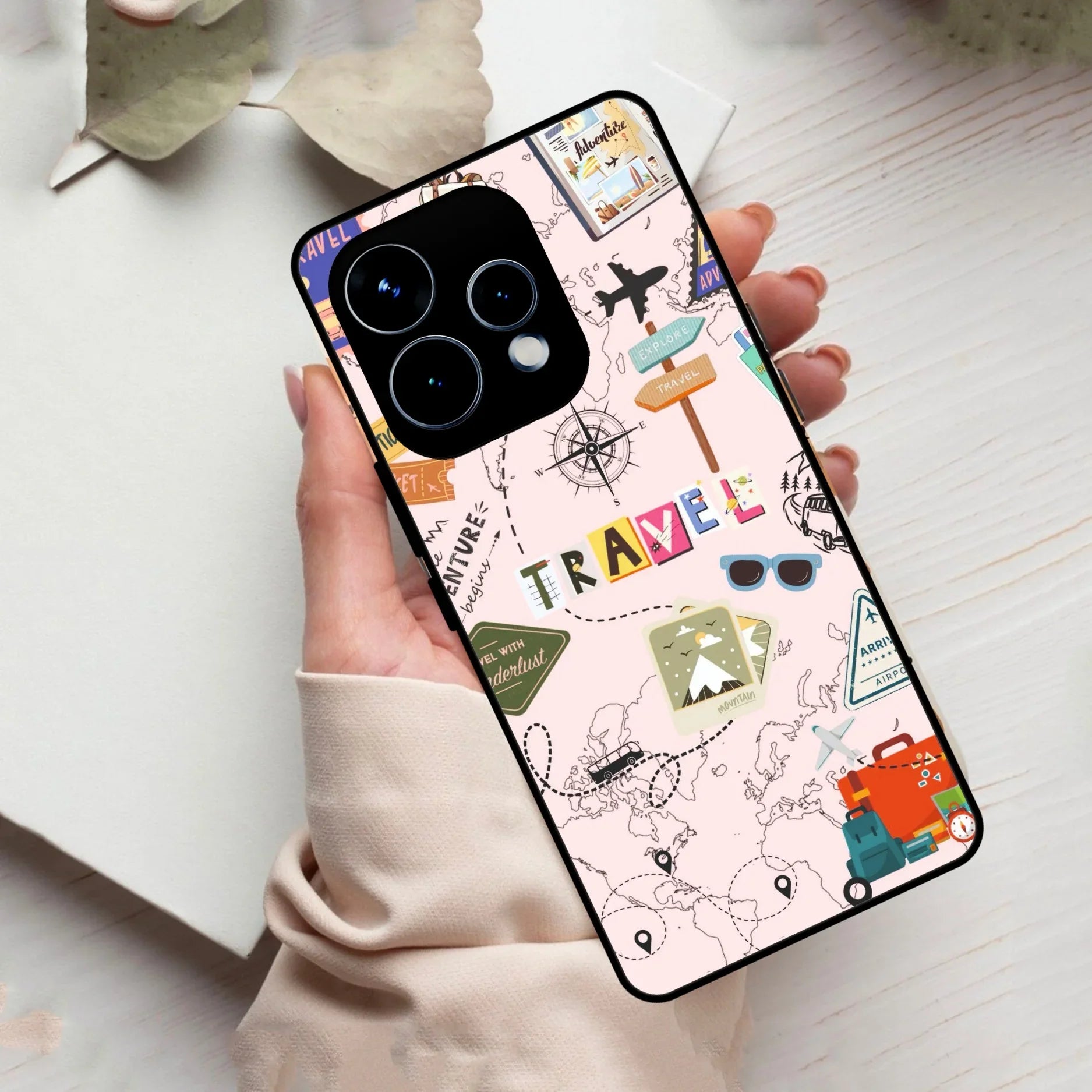Travelogue Treasures Glass Case Cover For Oppo