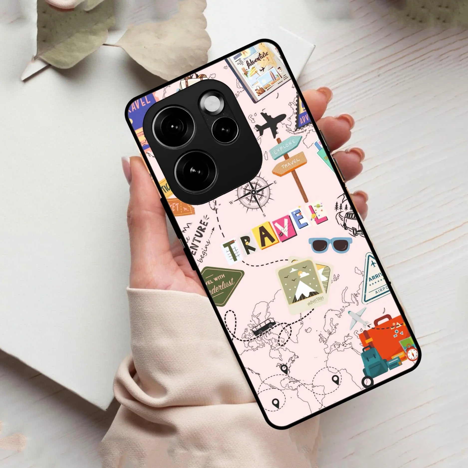 Travelogue Treasures Glass Case Cover For Oppo