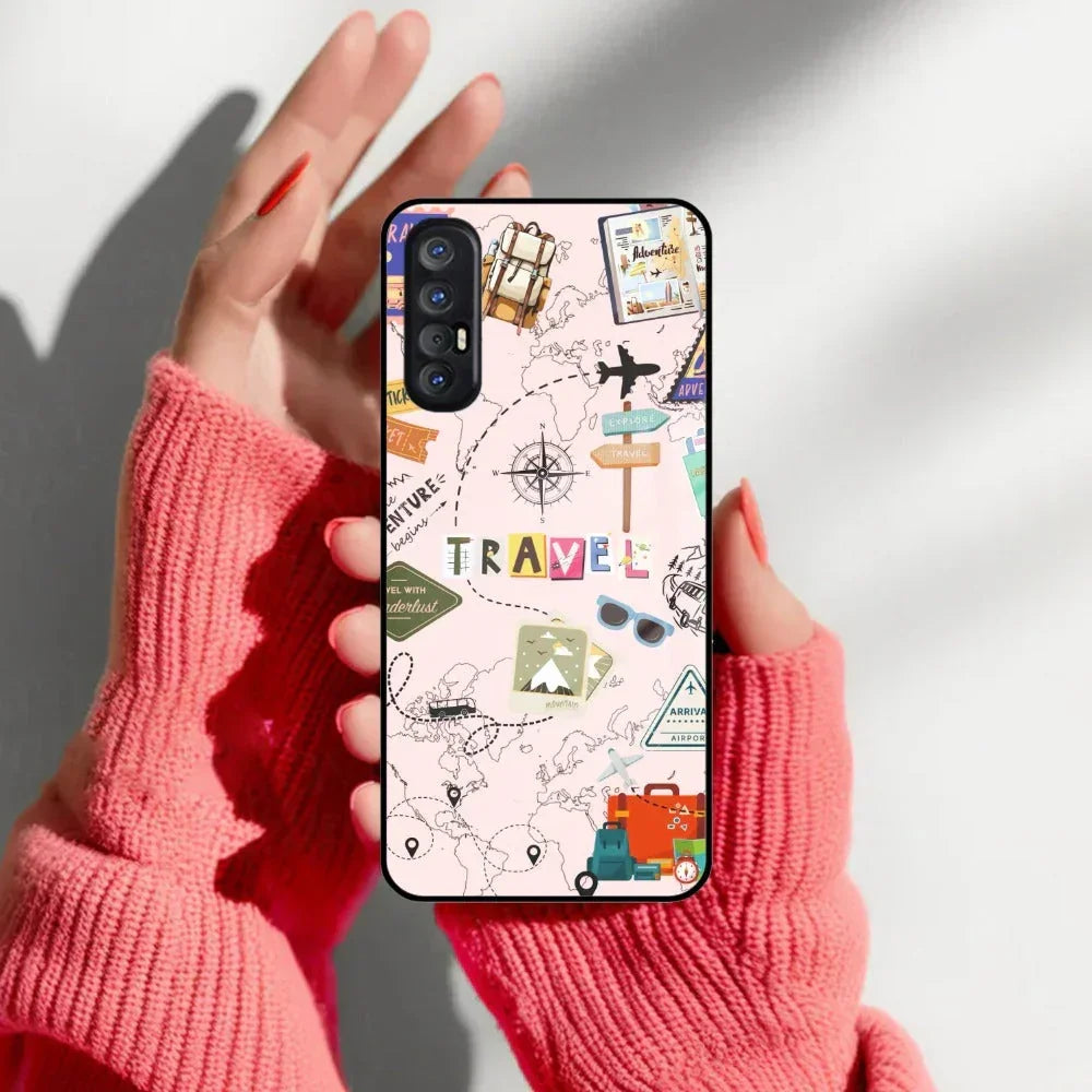Travelogue Treasures Glass Case Cover For Oppo - ShopOnCliQ