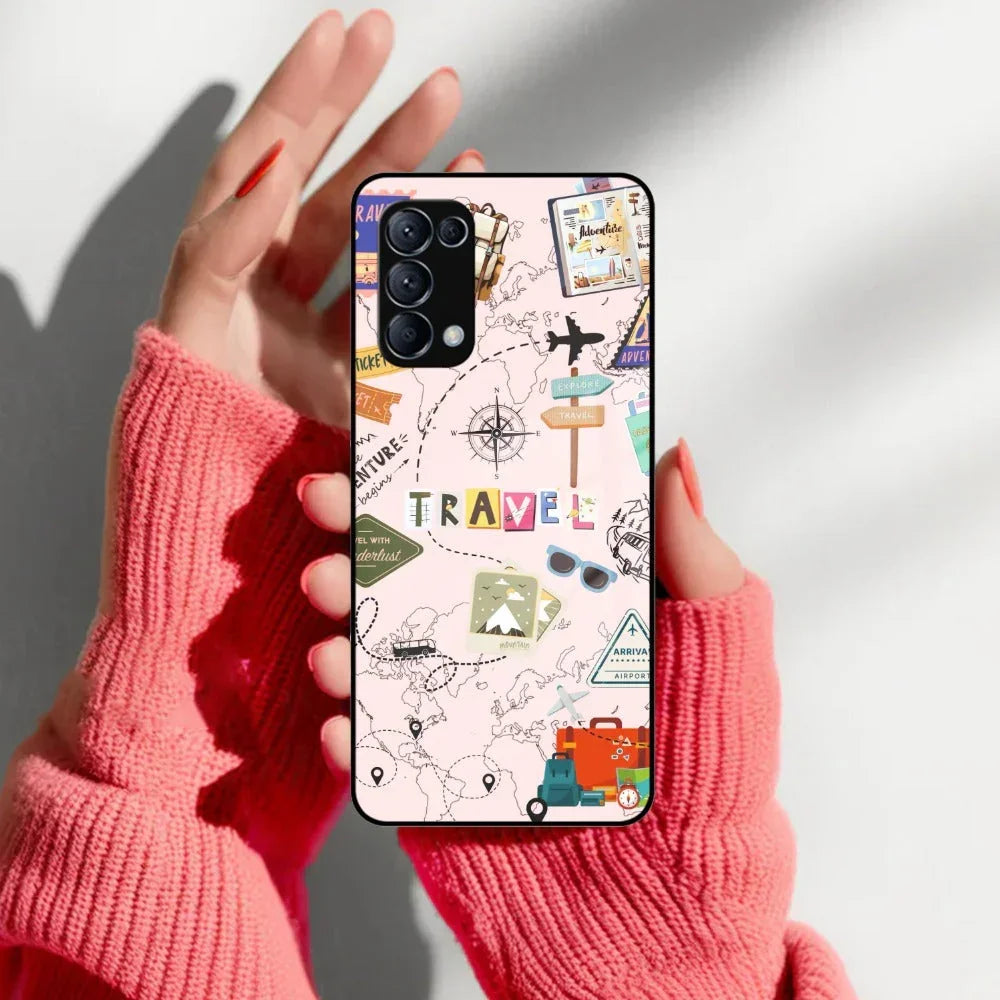 Travelogue Treasures Glass Case Cover For Oppo - ShopOnCliQ