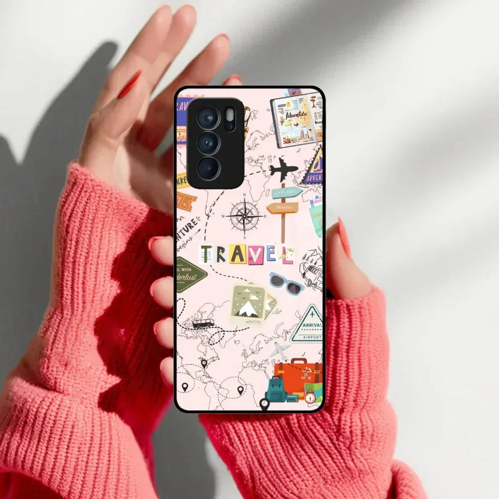 Travelogue Treasures Glass Case Cover For Oppo - ShopOnCliQ