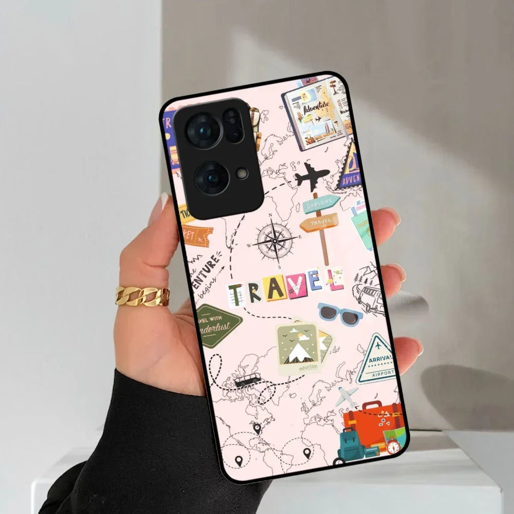 Travelogue Treasures Glass Case Cover For Oppo - ShopOnCliQ